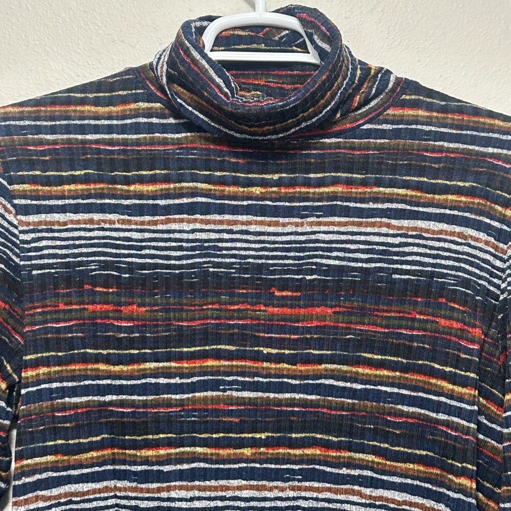 Paisley & Gray Sweater Mens XL Navy Blue Striped Turtleneck Long Sleeve